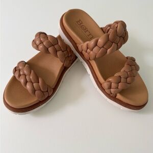 Born Leather Braided Slide Sandals